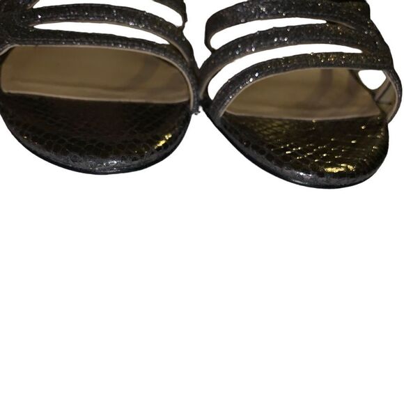 Ivanka Trump Lady High Heel D'Orsay Leather Sandal Silver Women Size 7M - Picture 4 of 13